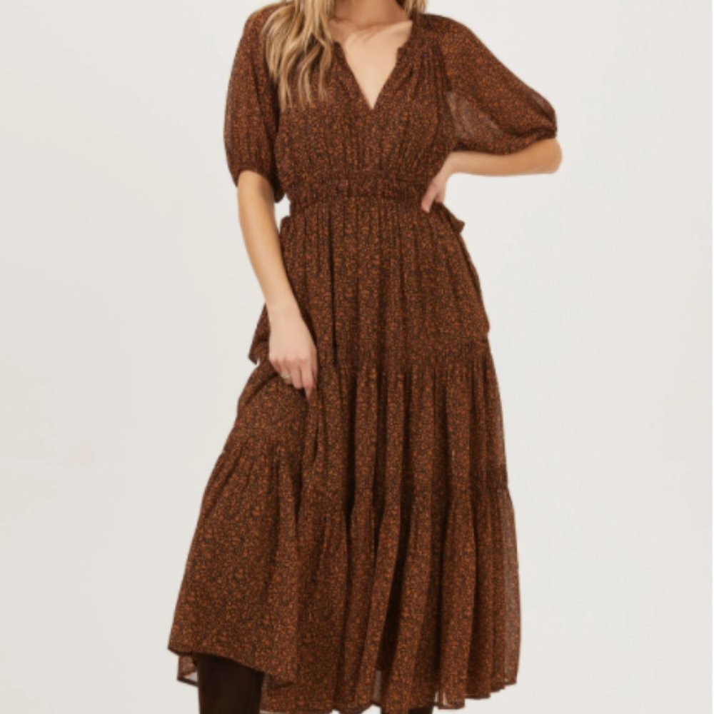 NWT Garden State Tiered Floral Midi Dress